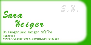 sara weiger business card